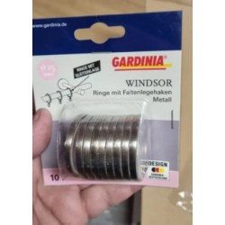 GARDINIA prstenovi 10 kom, šir.4mm, metal za garnišne pr.25m