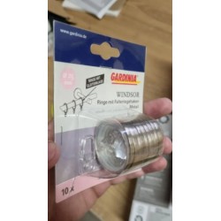 GARDINIA prstenovi 10 kom, šir.4mm, metal za garnišne pr.25m