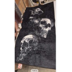 Mani Textile Skull staza, 80x150, crna, poliester