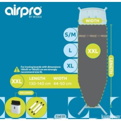 AirPro 6-slojna navlaka za dasku za peglanje, XXL,antracit