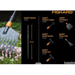 Fiskars QuikFit 1000664 drška, 84 cm, aluminijum, crna/nar.