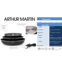 Arthur Martin set od 3 tiganja, 20/24/28cm + ručka, i na ind