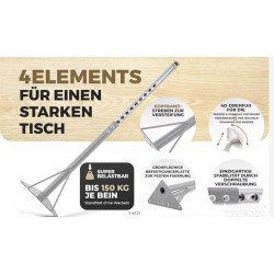 HEIMSTARK set od 4 nogara podesive visine, 52-75cm, čelik