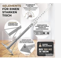 HEIMSTARK set od 4 nogara podesive visine, 52-75cm, čelik