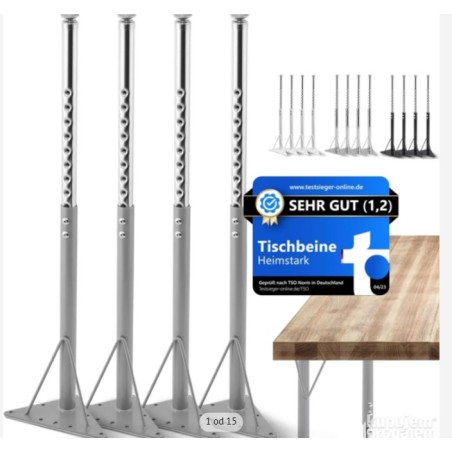 HEIMSTARK set od 4 nogara podesive visine, 52-75cm, čelik