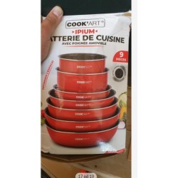 COOK'ART set posuđa, 8 delova, aluminijum, crvena