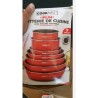 COOK'ART set posuđa, 8 delova, aluminijum, crvena