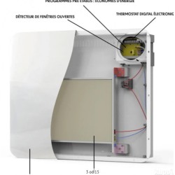 Kalia električni keramički stakleni radijator, 1000 W, bela