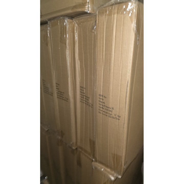 Komoda sa staklenim vratima 78x36x82.5 cm – Drvo, staklo i metal