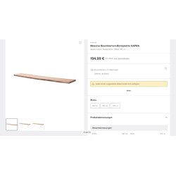 Kollected Kapra daska za baštensku klupu, akacija masiv,180cm