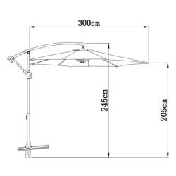 Gartenfreude konzolni ( viseći) suncobran 300 cm, terakota