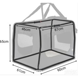 Dibea Lionto sklop.transp torba, platno, crna, 90x61x65 cm
