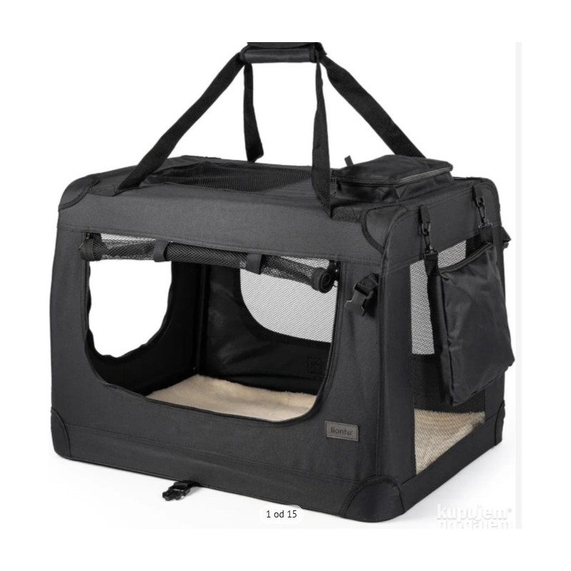 Dibea Lionto sklop.transp torba, platno, crna, 90x61x65 cm Dibea Lionto sklop.transp torba, platno, crna, 90x61x65 cm