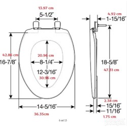 Bemis 7300SLEC izdužena plast. WC daska, biskvit, slow close