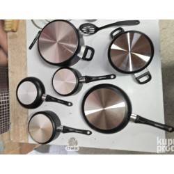 Amazon Basic set 15 delova posuđa sa nelep.oblogom, crna