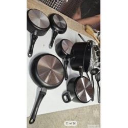 Amazon Basic set 15 delova posuđa sa nelep.oblogom, crna