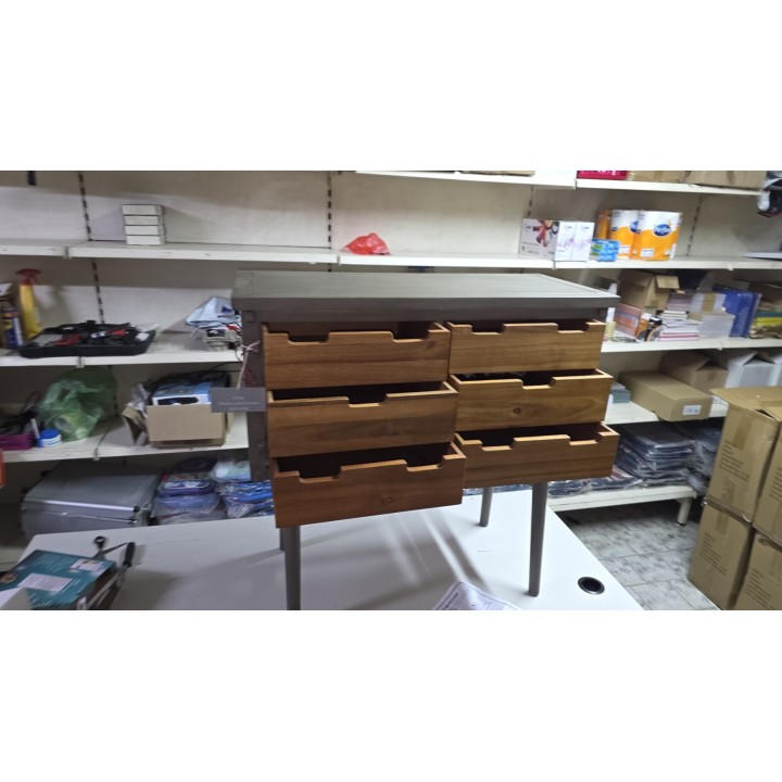 Drvena konzola sa 6 fioka 81x36x79 cm – Industrijski stil