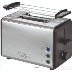 Bomann TA 1371 CB toster, crna, nerđajući čelik, 750-850W
