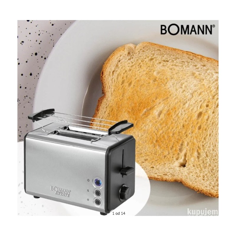 Bomann TA 1371 CB toster, crna, nerđajući čelik, 750-850W Bomann TA 1371 CB toster, crna, nerđajući čelik, 750-850W