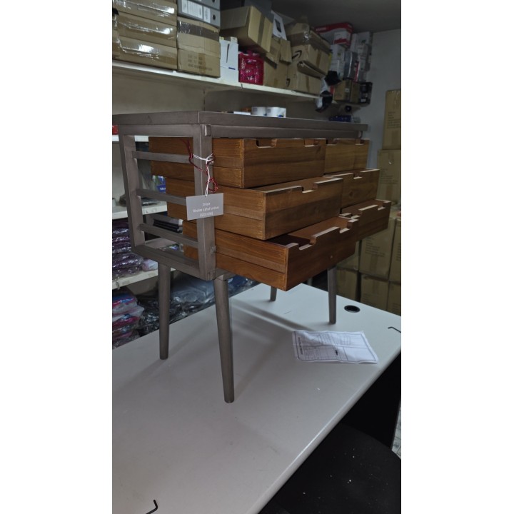 Drvena konzola sa 6 fioka 81x36x79 cm – Industrijski stil