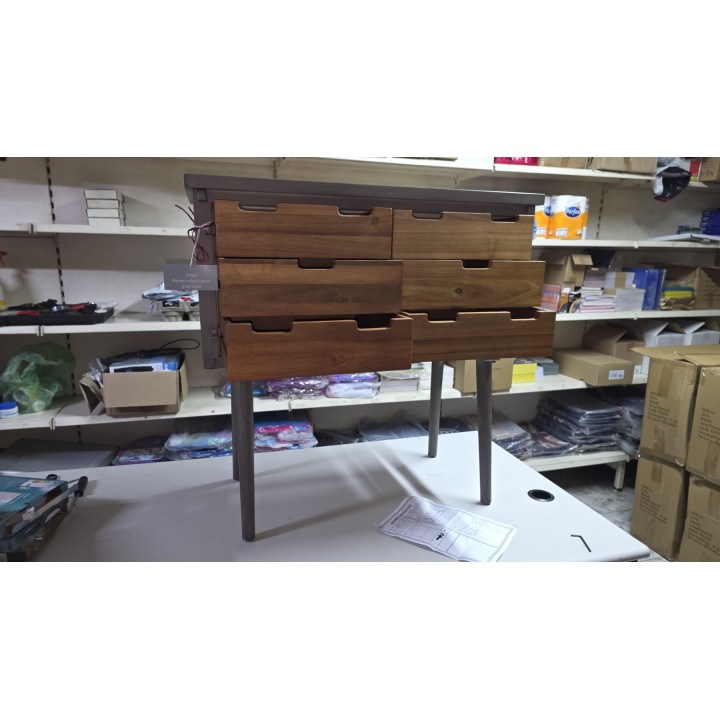 Drvena konzola sa 6 fioka 81x36x79 cm – Industrijski stil