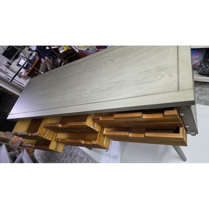 Industrijska konzola/bočni sto sa 6 fioka 112x36x79 cm – puno drvo