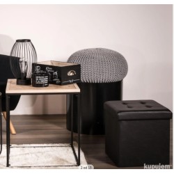 Home Deco sklopivi tabure sa prostorom za odlaganje, crna ostecenje od selotejpa