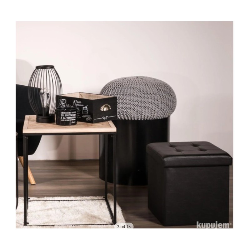 Home Deco sklopivi tabure sa prostorom za odlaganje, crna ostecenje od selotejpa Home Deco sklopivi tabure sa prostorom za odlaganje, crna ostecenje od selotejpa