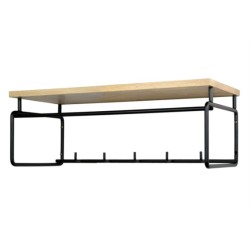 Opp III zidni čiviluk, hrast masiv/metal, 70x25x29 cm