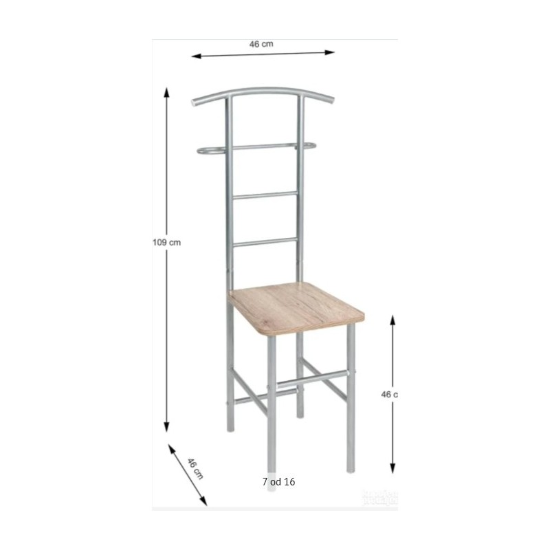 Haku-Mobel stolica za garderobu, čelik/MDF, 46 x 46 x 109 cm Haku-Mobel stolica za garderobu, čelik/MDF, 46 x 46 x 109 cm