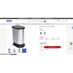 Rotho Paso kanta za smeće, 50L, srebrna FA437