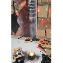 Mini USB disko kugla, aktivacija zvukom, daljinski