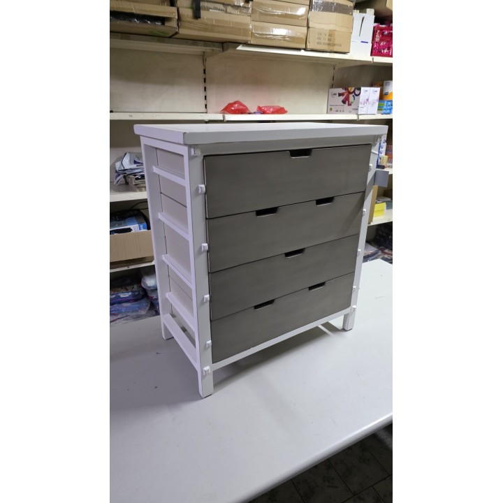 Komoda sa 4 fioke, drvo malezijske toploe/MDF, moderan dizajn, 66 x 36 x 73 cm