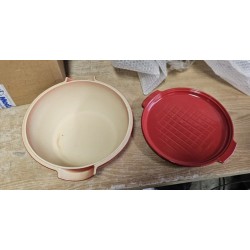Emilie Henry set za hleb,keramika,5.2L,crvena, 32.5x30x14cm