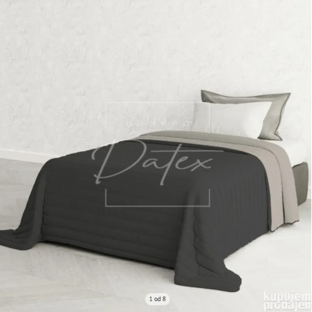 Datex Elegant prekrivač, 220x270cm, t.siva/siva, P140