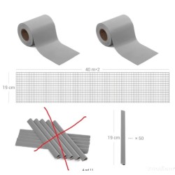 PVC traka za panelnu ograd za zaštitu privatnosti za ogradu, 40m x 19cm, siva