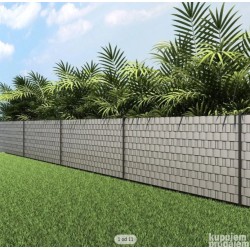PVC traka za panelnu ograd za zaštitu privatnosti za ogradu, 40m x 19cm, siva