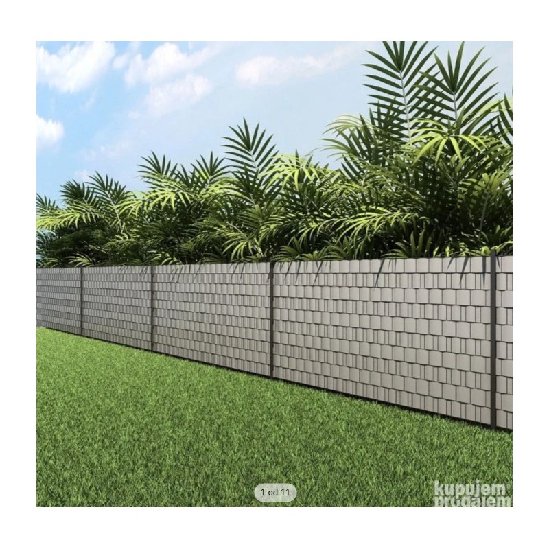 PVC traka za panelnu ograd za zaštitu privatnosti za ogradu, 40m x 19cm, siva PVC traka za panelnu ograd za zaštitu privatnosti za ogradu, 40m x 19cm, siva
