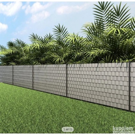 PVC traka za panelnu ograd za zaštitu privatnosti za ogradu, 40m x 19cm, siva