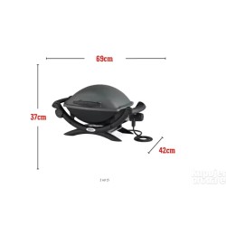 Weber Q1400 , aluminijum, tamno siva, 69x37x42 cm, nekompletan
