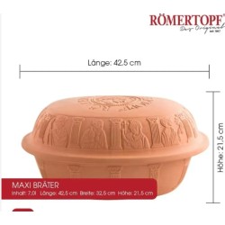 Romertopf Classic Maxi pekač, glina, 7 L, 42.5x32.5x21.5 cm