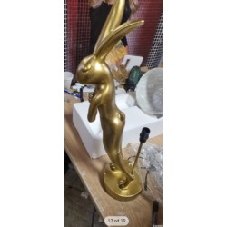 Kare Rabbit stona lampa, zlatna/bela, 1xE14, 68x23 cm polomljena