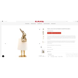 Kare Rabbit stona lampa, zlatna/bela, 1xE14, 68x23 cm polomljena