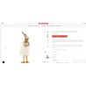 Kare Rabbit stona lampa, zlatna/bela, 1xE14, 68x23 cm polomljena