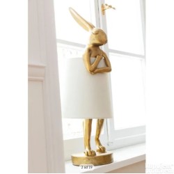 Kare Rabbit stona lampa, zlatna/bela, 1xE14, 68x23 cm polomljena