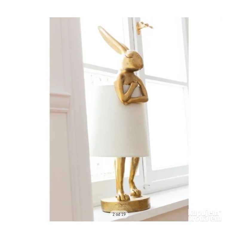 Kare Rabbit stona lampa, zlatna/bela, 1xE14, 68x23 cm polomljena Kare Rabbit stona lampa, zlatna/bela, 1xE14, 68x23 cm polomljena