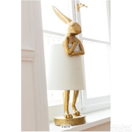 Kare Rabbit stona lampa, zlatna/bela, 1xE14, 68x23 cm polomljena