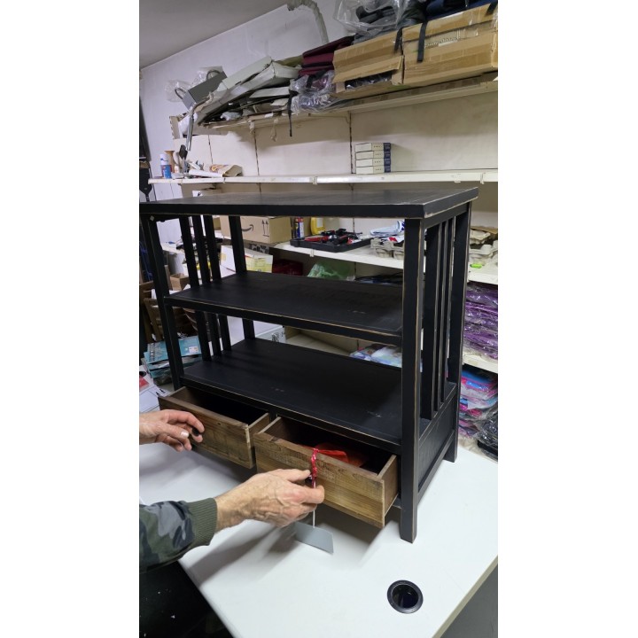 Rustična komoda sa policama 79x36x75.5 cm – Drvena komoda sa fiokama