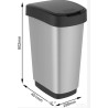 Rotho TWIST Swing bin Art, srebrna, 50 L, 40.1x29.8x60.2 cm polomljen poklopac