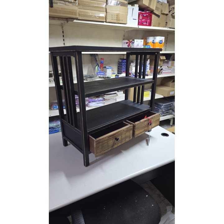 Rustična komoda sa policama 79x36x75.5 cm – Drvena komoda sa fiokama